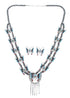 Zuni Sterling Silver Multicolor Butterfly Necklacke And Earrings Set AX127537